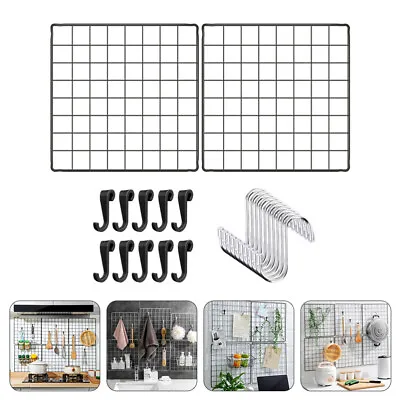 Mesh Display Panel Wire Hanging Wall Grid Picture Frame Memo Board Dorm • £18.46