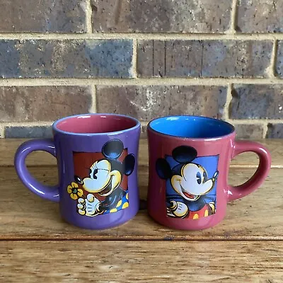 VTG Disney Mickey And Minnie Mouse Thick Restaurant Style Mugs Made In Thailand • $16