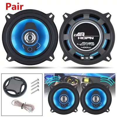 Pair 5inch 2 Way 400W 12V Universal Car Coaxial Audio Music Stereo Hifi Speakers • $43.25