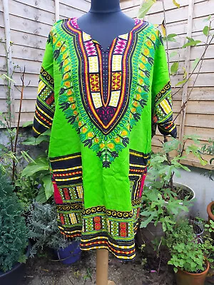£5.99 • Buy Bright Green African Dashiki Shirt | Unisex | Size XXL