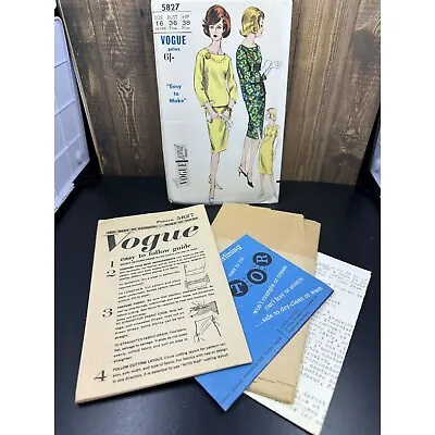 Vintage Vogue Special Design Pattern One Piece Dress & Overblouse #5827 Sz 16 • $5.99