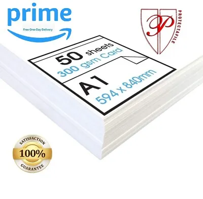 PROTECTAFILE 300gsm White Card - A3 A2 & A1 Packs (50/100 Sheets) • £6.99