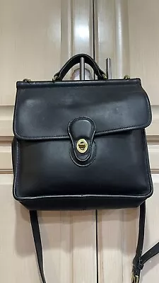 Vintage Coach 9927 Willis Black Leather Turn Lock Satchel Crossbody Bag • $99