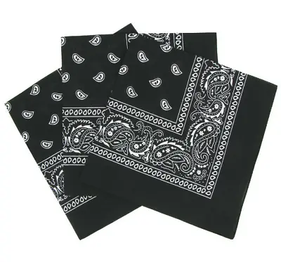 Pack Of 3 Cotton Paisley Print Bandana Headcover Neck Scarf Unisex  • £3.95