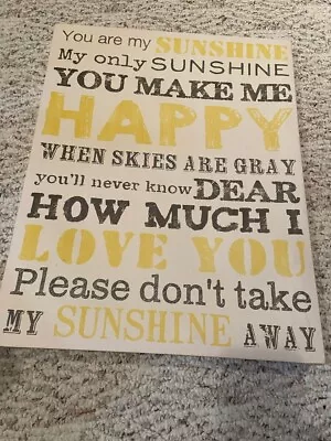 You Are My Sunshine You Make Me Happy Canvas 19  X 14.5  Wall Handing Picture • £5.68