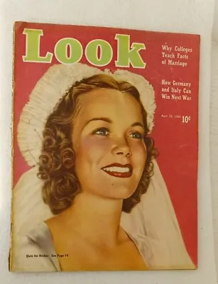 Vintage 1939 LOOK Magazine Young Bride Cover - April 25  - The Men Of Princeton • $13.45