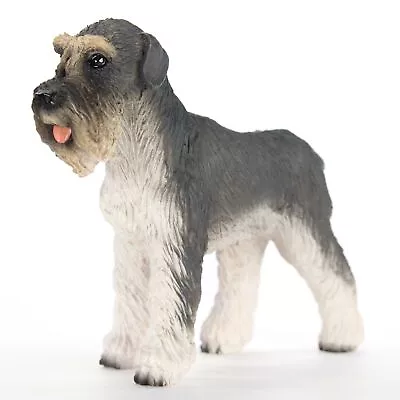 Schnauzer Figurine Hand Painted Statue Gray Uncropped • $23.99