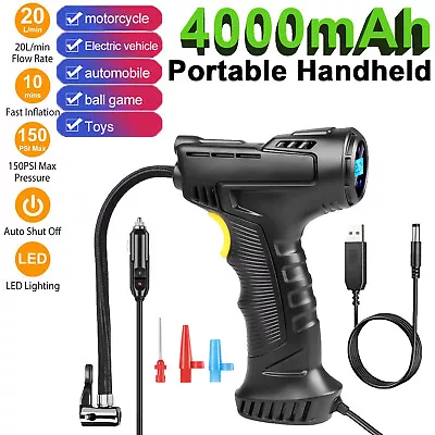 Cordless Electric Car Tyre Inflator Air Compressor Pump 12V Rechargeable  • $26.99