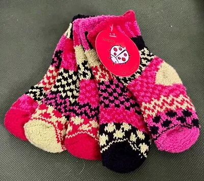 Solmate Mismatched Cotton Crew Socks Socktini INFANT LADYBUG 6-12 Months PINK • $21.50