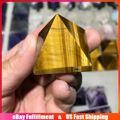 Raw Natural Tiger's Eye Quartz Crystal Pyramid Chakra Orgone Energy Tower Reiki • $9.49