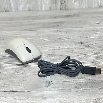 Vintage White Microsoft Wheel Mouse Optical Mouse 1.1A USB & PS/2 Compatible • $12