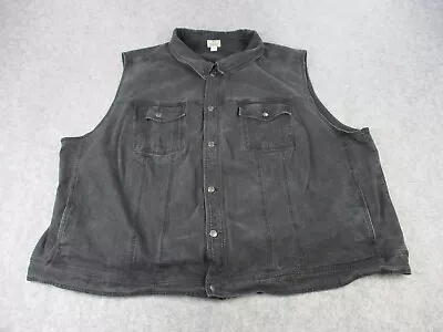 Liberty Blues Vest Mens 7XL XXXXXXXL Big Black Denim Jeans Faded Grunge Coat • $49.95