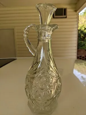 Vintage Oil And Vinegar Cruet Pressed/Cut Glass. Anchor Hocking • $12