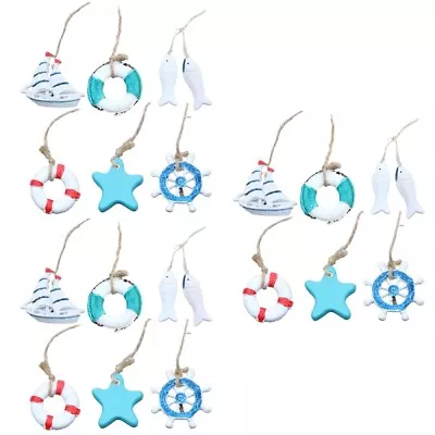  18 Pcs Ocean Hanging Decor Coloful Nautical Pendants Ship Wheel • £15.58