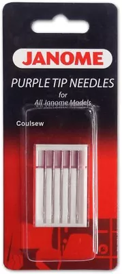 JANOME Sewing Machine PURPLE TIP NEEDLES Size 14/90 Part No. 202122001 5 Per Pk • £6.49