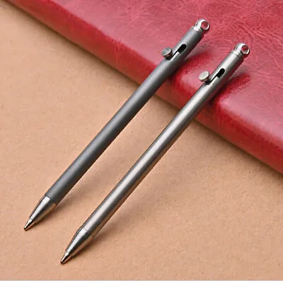 Mini Titanium Keychain Bolt Action Pen Outdoor Travel Portable EDC Ballpoint Pen • $11.94