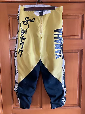 Vintage Yamaha Sun Line MX Pants Yellow Black And White Very Rare Nice Condition • $275