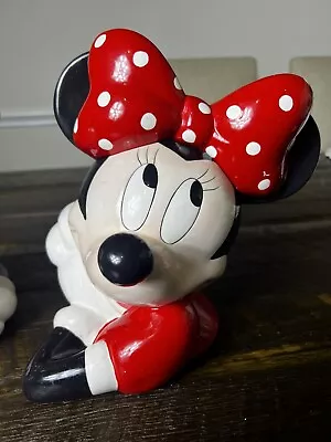 Vintage Minnie Mouse Disney Treasure Craft 90’s Cookie Jar Porcelain • $50