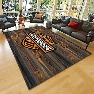 Harley Davidson Rug Motorcycle Them Rug Living Room Rug Popular Rug Gift • $12.35