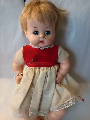 Vintage 15  Effanbee 1959 Sweetie Pie Baby Doll Sleep Eyes W/ Bracelet • $34.58