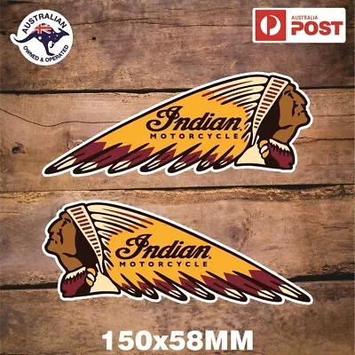 Indian Motorcycle Sticker Retro Vintage Logo Pair • $8.99