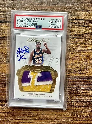 2017-18 Panini Flawless Magic Johnson Patch Auto Gold /10 BEAUTIFUL CARD!! 🔥🔥 • $1999.99