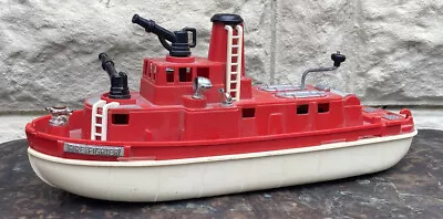 Vintage 1950's Ideal Toys Fire Boat 15” Red Plastic As Is • $15.99