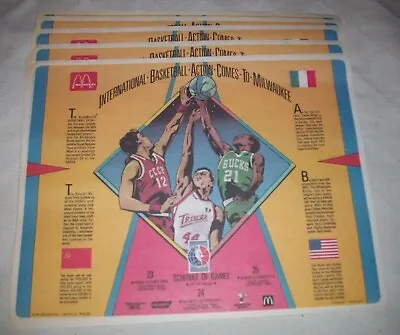1987 McDonald's INTERNATIONAL Basketball Tray Liner Placemat LOT Of 10 Unused • $12.95