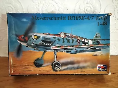 1:48 Scale Signum Messerschmitt Bf109E-4/7 Tropical Luftwaffe Model Aircraft Kit • £0.99
