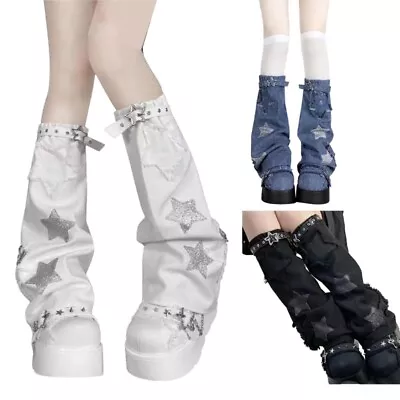 Star Leg Covers Harajuku Leg Wearing Sleeve Stacked Socks Medium Calf Length • $38.30