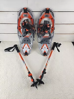 Yukon Charlie's 821 Snowshoes Orange White Poles & Carrying Bag Included! • $19.99