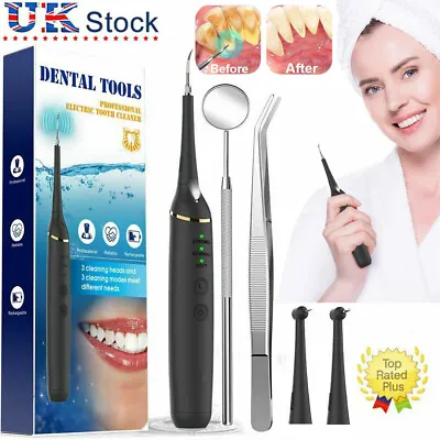 £17.95 • Buy Electric Sonic Dental Scaler Tartar Calculus Plaque Remover Teeth Stains Cleaner