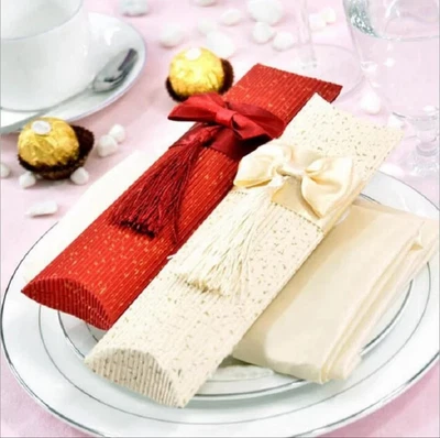 £8.99 • Buy Gift Box Bow Tie Tassel Ribbon Pillow Favour Gift Box For Any Occasion