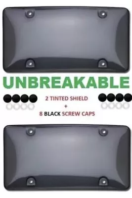 $9.49 • Buy 2x Bubble Tinted- Smoke License Plate Tag Frame Cover Shield Car Truck