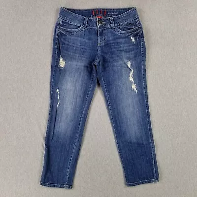 Elle Jeans Size 8 Skinny Boyfriend Quality Denim Distressed Wash Cute • $21.79