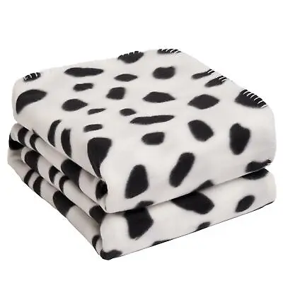 £7.99 • Buy Dreamscene Dalmatian Fleece Blanket Throw Over Soft, 120 X 150cm - Black White