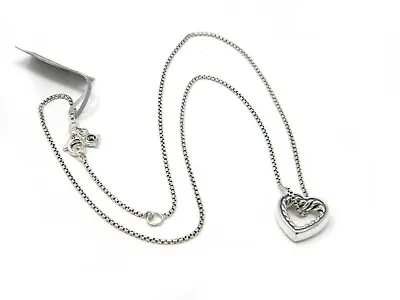 David Yurman 16-17  Engravables Open Heart Necklace In Sterling Silver NWT • $350