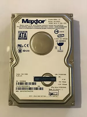 MAXTOR DiamondMax 10 160GB SATA Hard Drive - 6V160E0 • £6.60