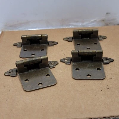 $9.46 • Buy Vintage Cabinet Hinges Bronze Tone Metal Lot Of 4