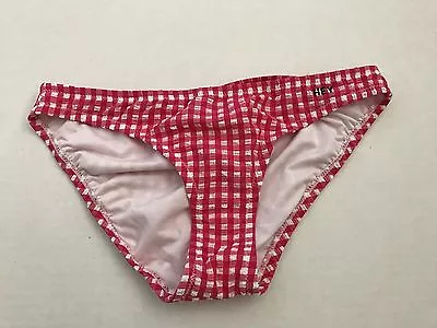 JCrew Gingham Seersucker Bikini Bottom XXS  C0913 Bright Pink Swimsuit  • $24.95