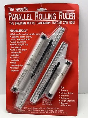 John Mills Parallel Glider Rolling Ruler Pair Drafting Tool 30 Cm & 22 Cm Vtg • $22.49