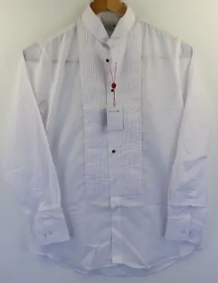 New John Lennon By English Laundry White Tuxedo Style Dress Shirt 18 34/35 • $23.05