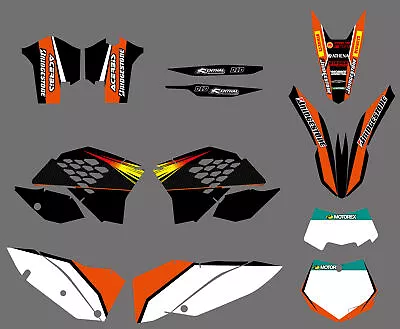 Team Graphics & Background Decals Kit For KTM 200-530 EXC 2008 2009 2010 2011 • $74.79