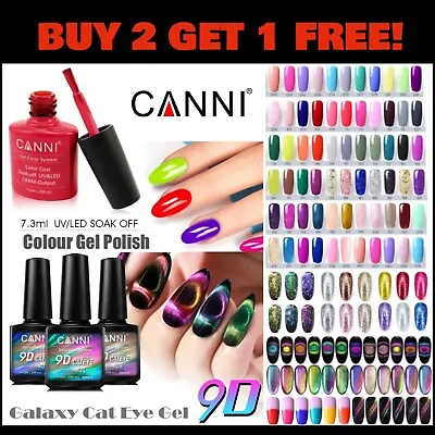 Nail Gel Polish Colours CANNI 3D 9D UV LED Soak Off Primer Base No Wipe Top Coat • £4.45