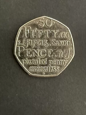 Johnson's Dictionary Plural Of A Penny 50p Coin 2005 • £1.25