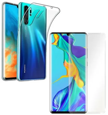 For HUAWEI P30 PRO CLEAR CASE + TEMPERED GLASS SCREEN PROTECTOR SHOCKPROOF COVER • $13.29