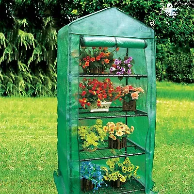 4 Tier Mini Greenhouse Outdoor Garden Plants Grow Green House PE Cover • £9.99
