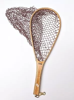 ORVIS Teardrop Landing Net (Knotted) Wooden Frame Fly Fishing Vintage • $110