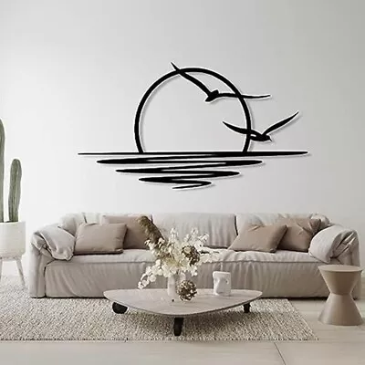 Sunrise Metal Wall Art Sun And Seagulls Wall Decor Metal Wall Decor6228 • £9.59