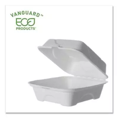 Eco Products EP-HC6NFA Vanguard Renewable And Compostable Sugarcane Clamshells • $100.43